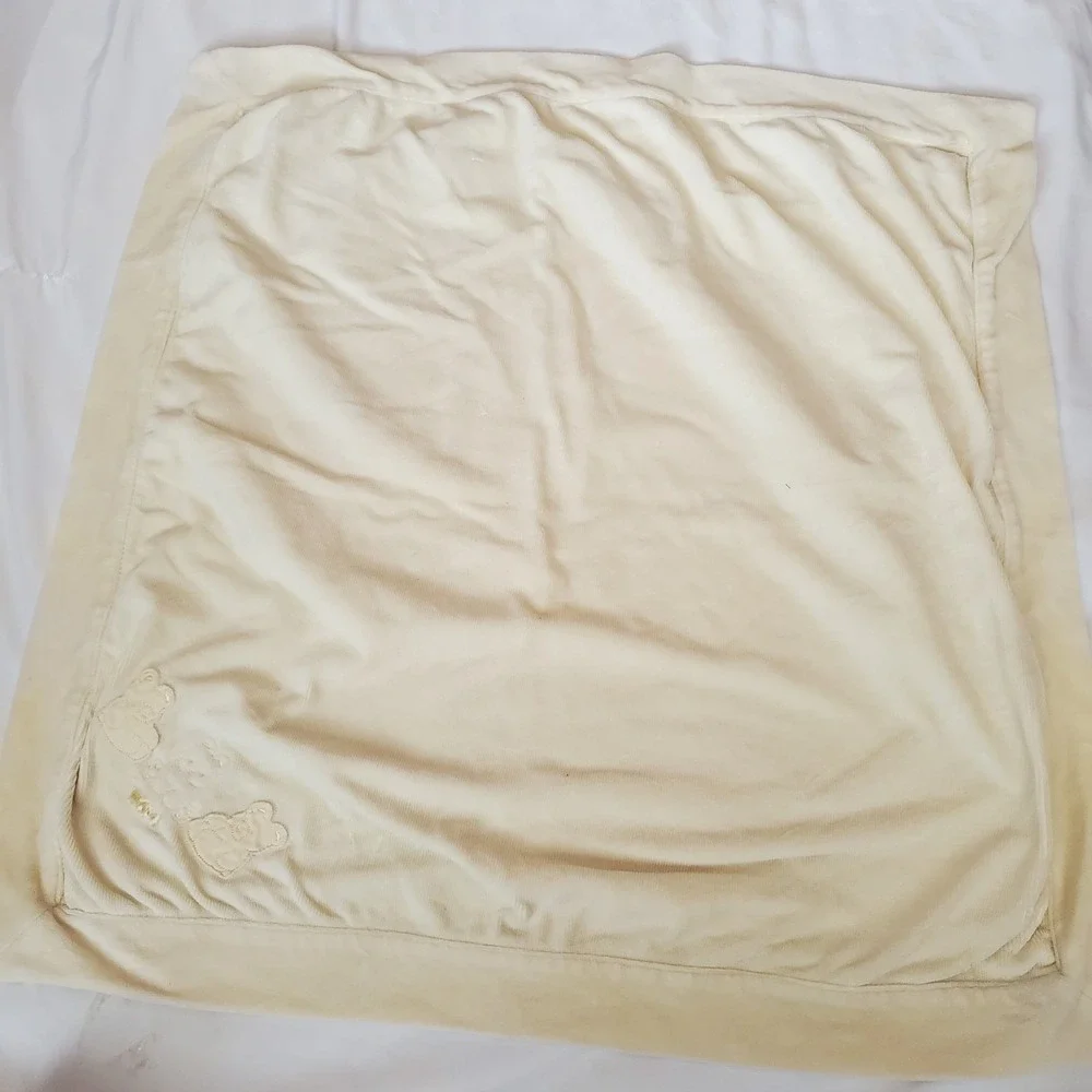 Vintage Childrens Place Yellow Velour Plush Baby Blanket Baby place Bear Duck‎